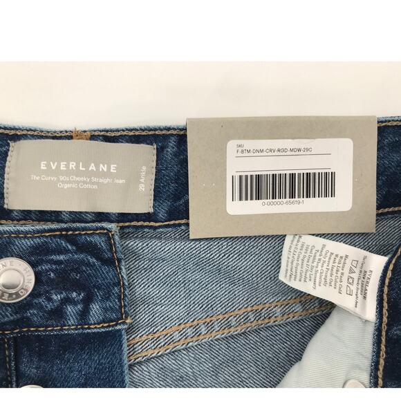 Everlane The Curvy 90s Cheeky Straight Jean 29 Button Fly Ankle - Picture 5 of 7